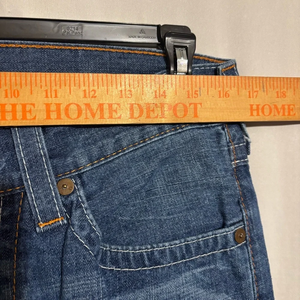 True Religion size 31 Blue Denim Jeans with Orange Stitching